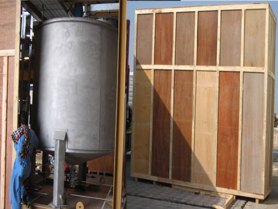 Wooden industrial packaging for shipping containers in unicorn movers Abu Dhabi